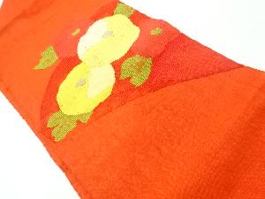 リサイクル　手織り真綿紬万寿菊模様織出し名古屋帯